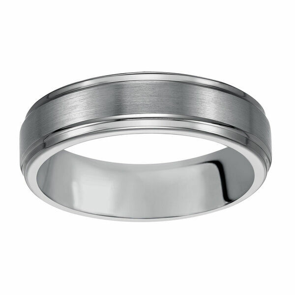 6mm Men's Or Ladie's  Tungsten Carbide Brushed With Step Edge Wedding Band Ring