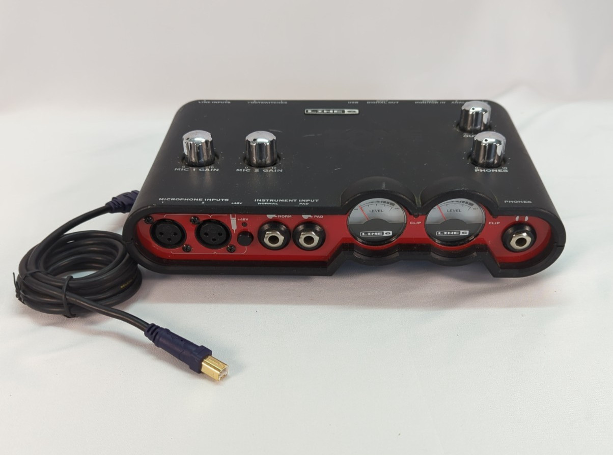 Line 6 TonePort UX2 USB Interface 6x2 Guitar Mic Vocal XLR Pre Amp Phantom Power