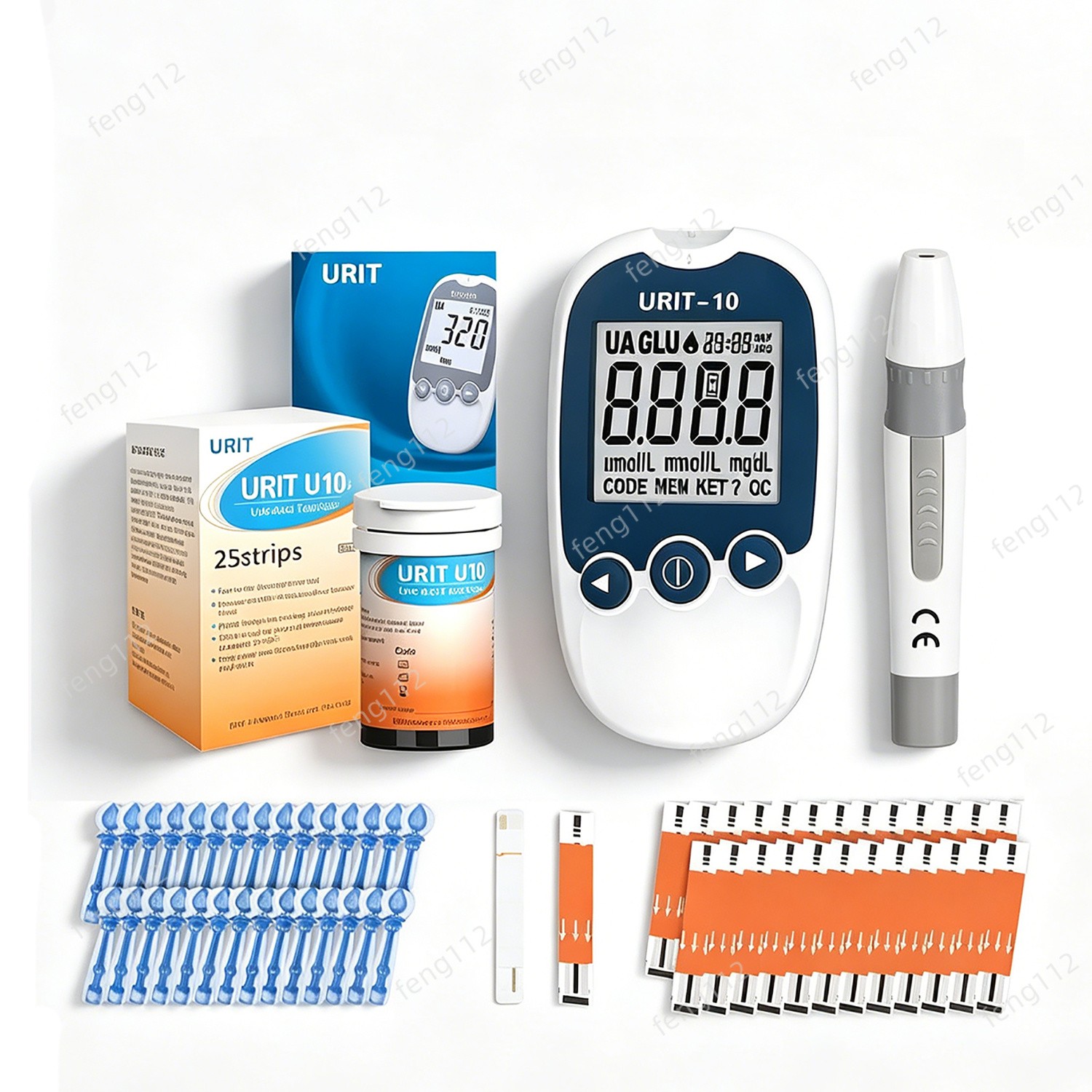 URIT-10 Uric Acid Test with 25 Strips - Home Gout & Kidney Health Monitor Kit