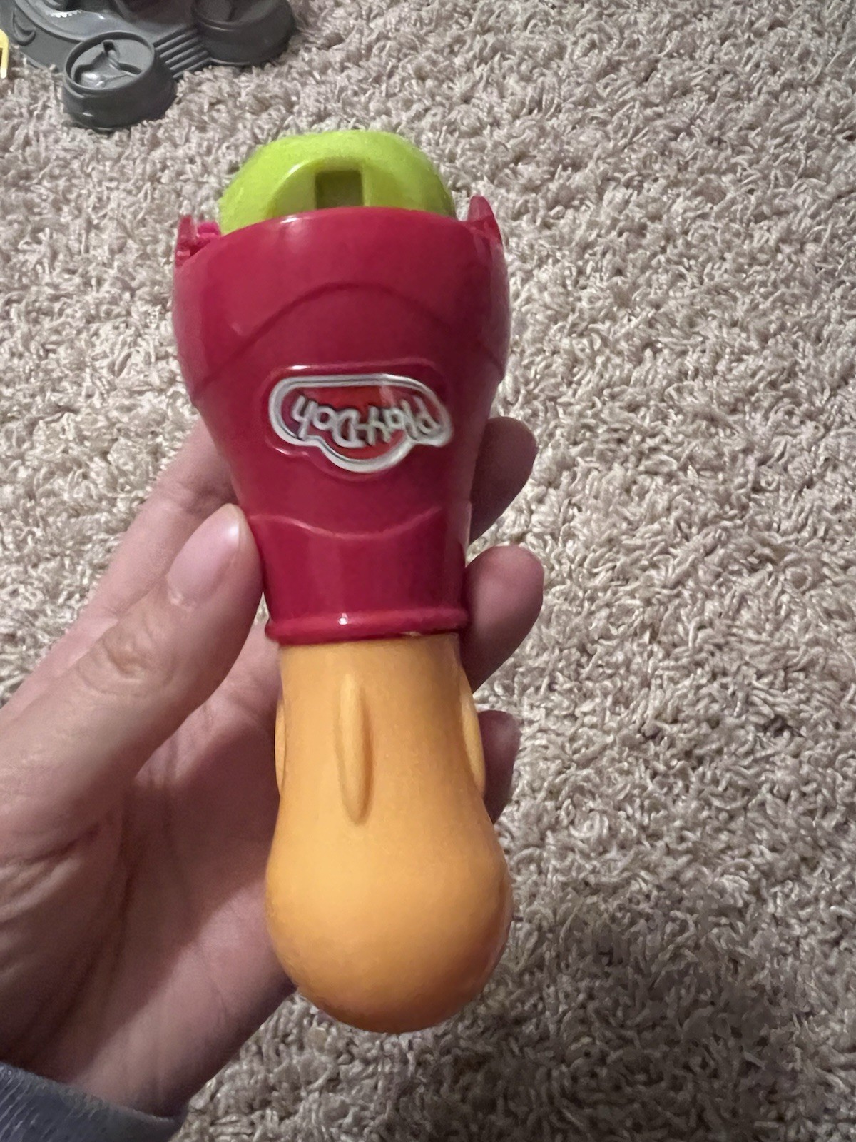 Play-Doh Modeling Clay Extruder Tool w/ Shape Rollers Stamp/Roller Red Green