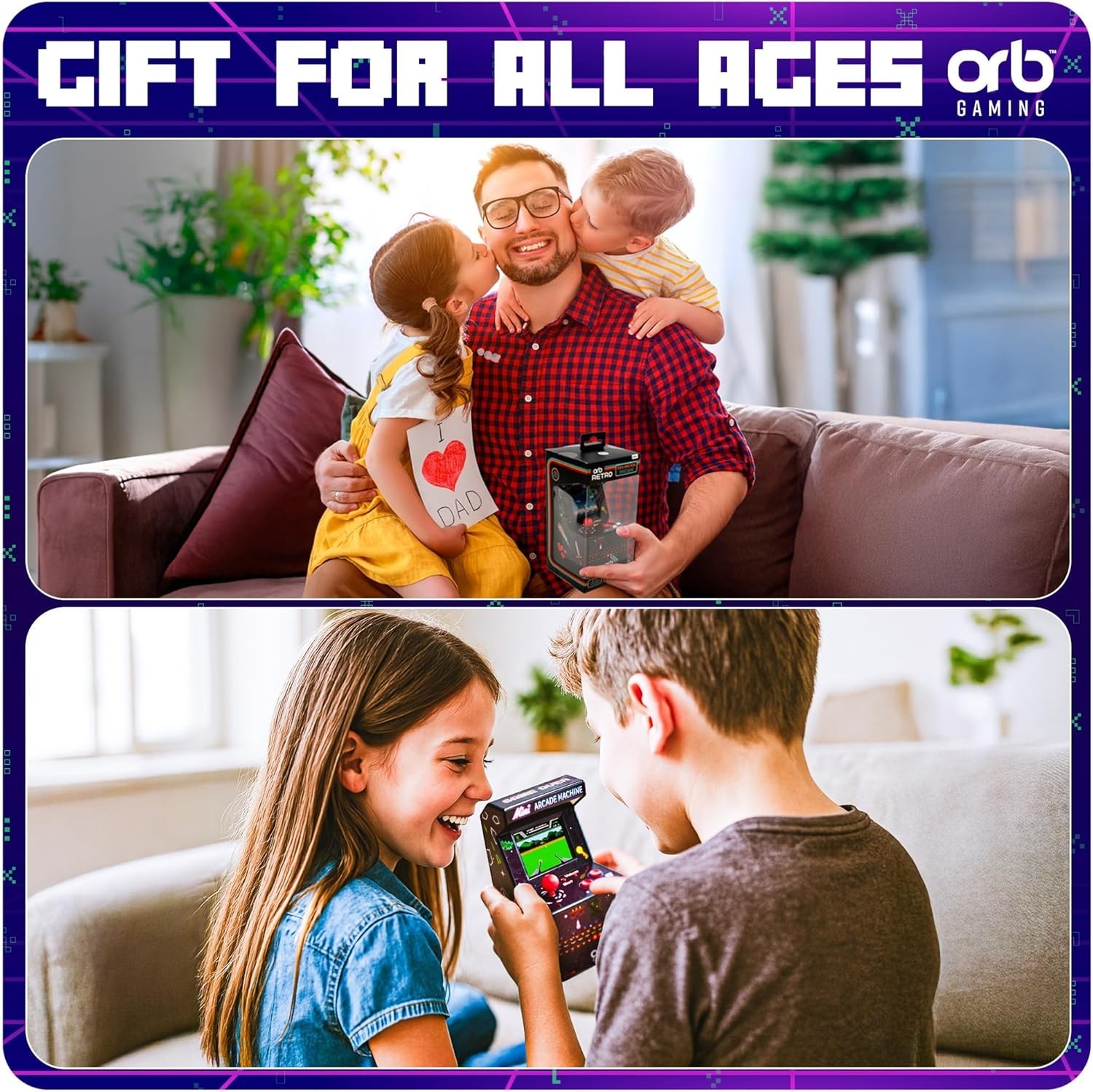 240 Built-In 8-Bit Arcade Games – Compact Handheld Console for Endless Fun