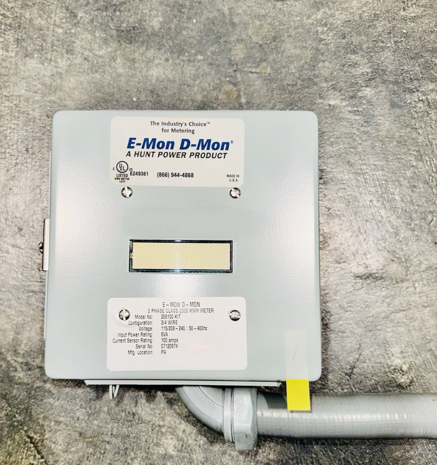E-Mon D-Mon 3 Phase Class 2000 kWh Meter 100A 115/208-240 208100 Kit