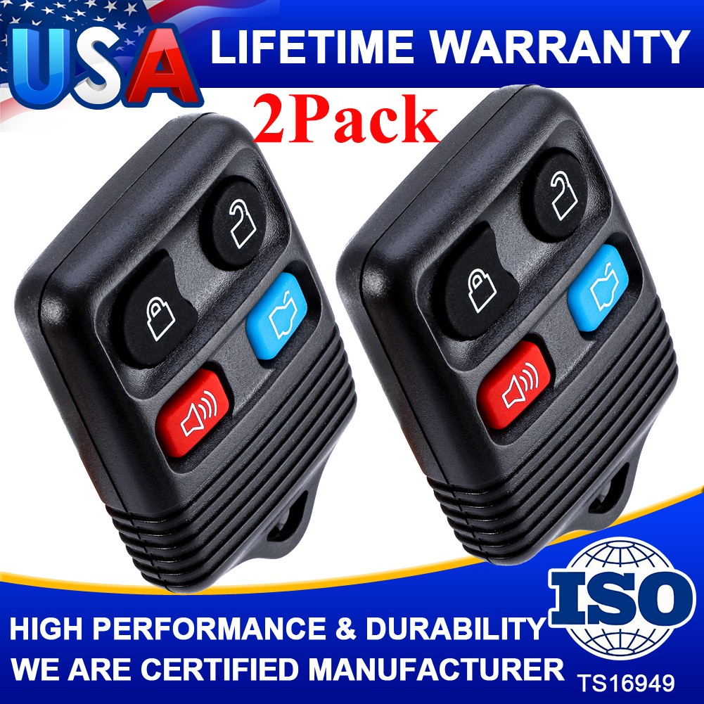 2X Keyless Entry Remote Control Key Fob Clicker 4 Button For Fod Lincoln Mercury