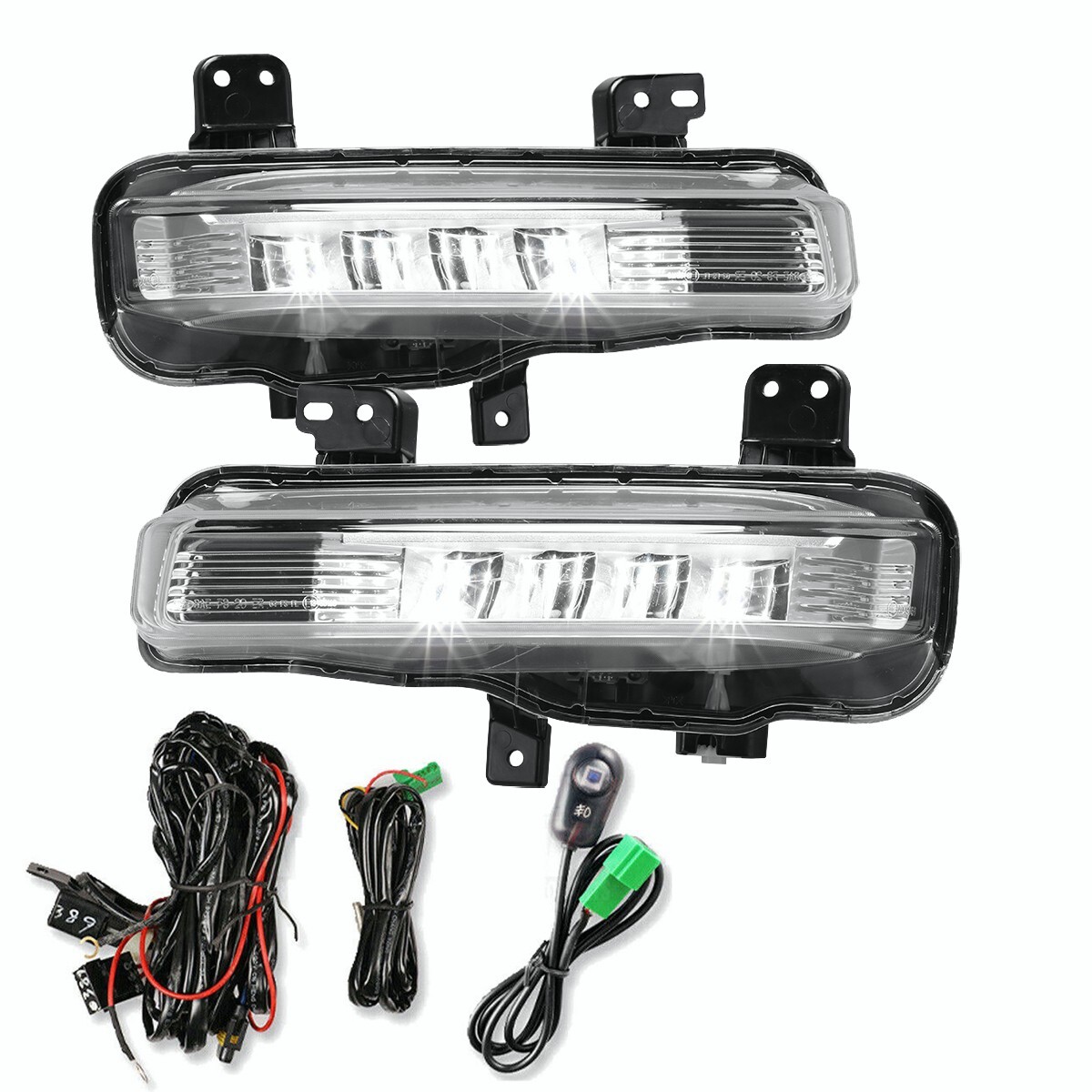 For Ford Explorer 2020-2024 LED DRL Fog Lights Lamp Assembly Wiring Switch Kit