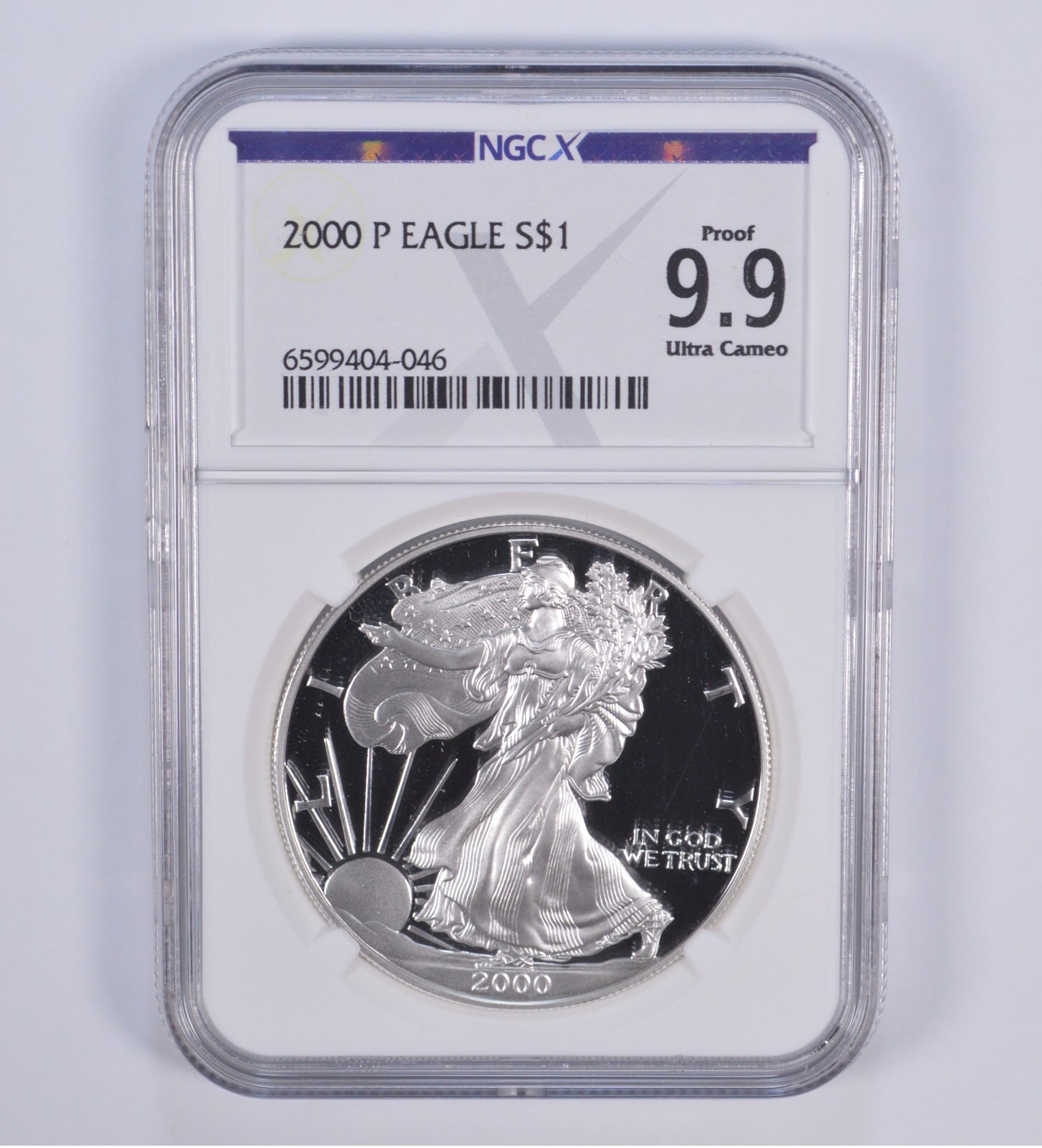 2000-P American Silver Eagle Proof 9.9 NGC X NGCX - Almost PERFECT