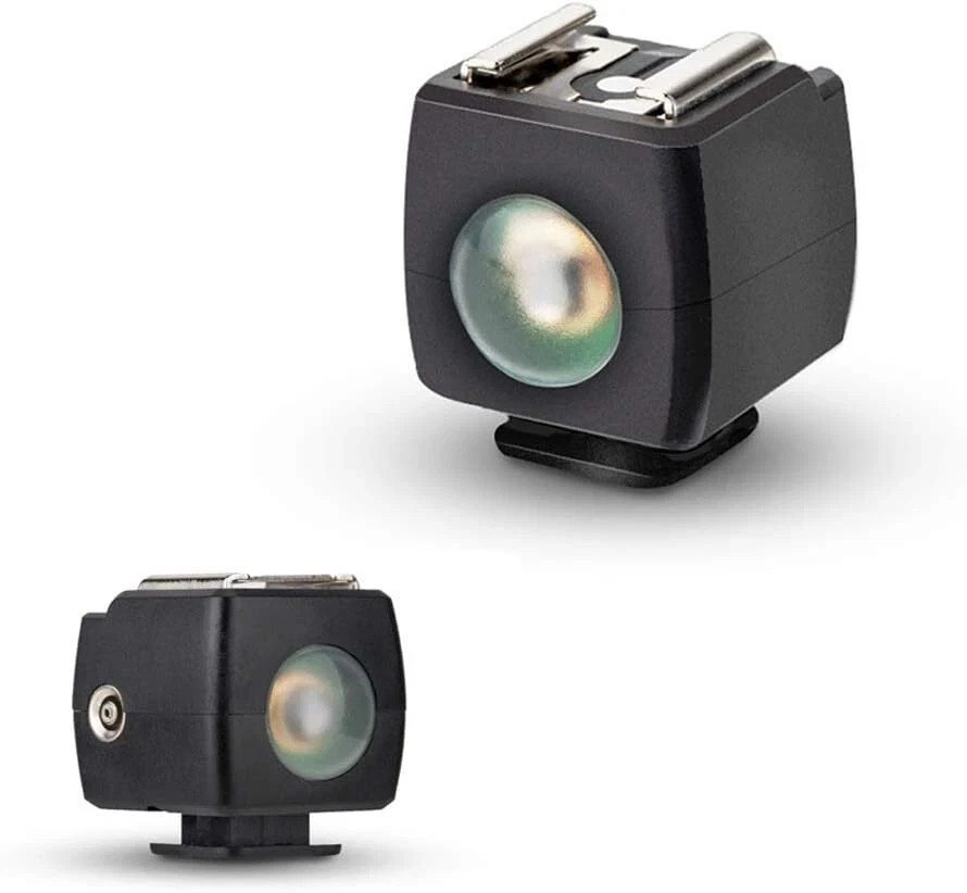 Optical Flash Slave Trigger JJC Hot Shoe Sync Adapter with PC Socket Sensor