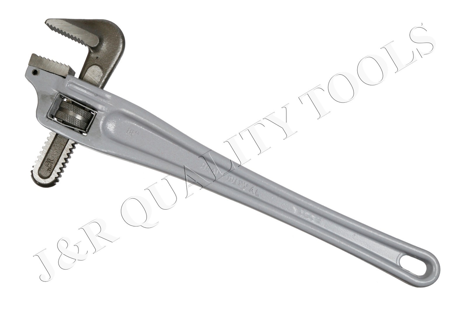 18 Inch Offset Aluminum Pipe Wrench Heavy Duty Adjustable Plumbing Tool Gray