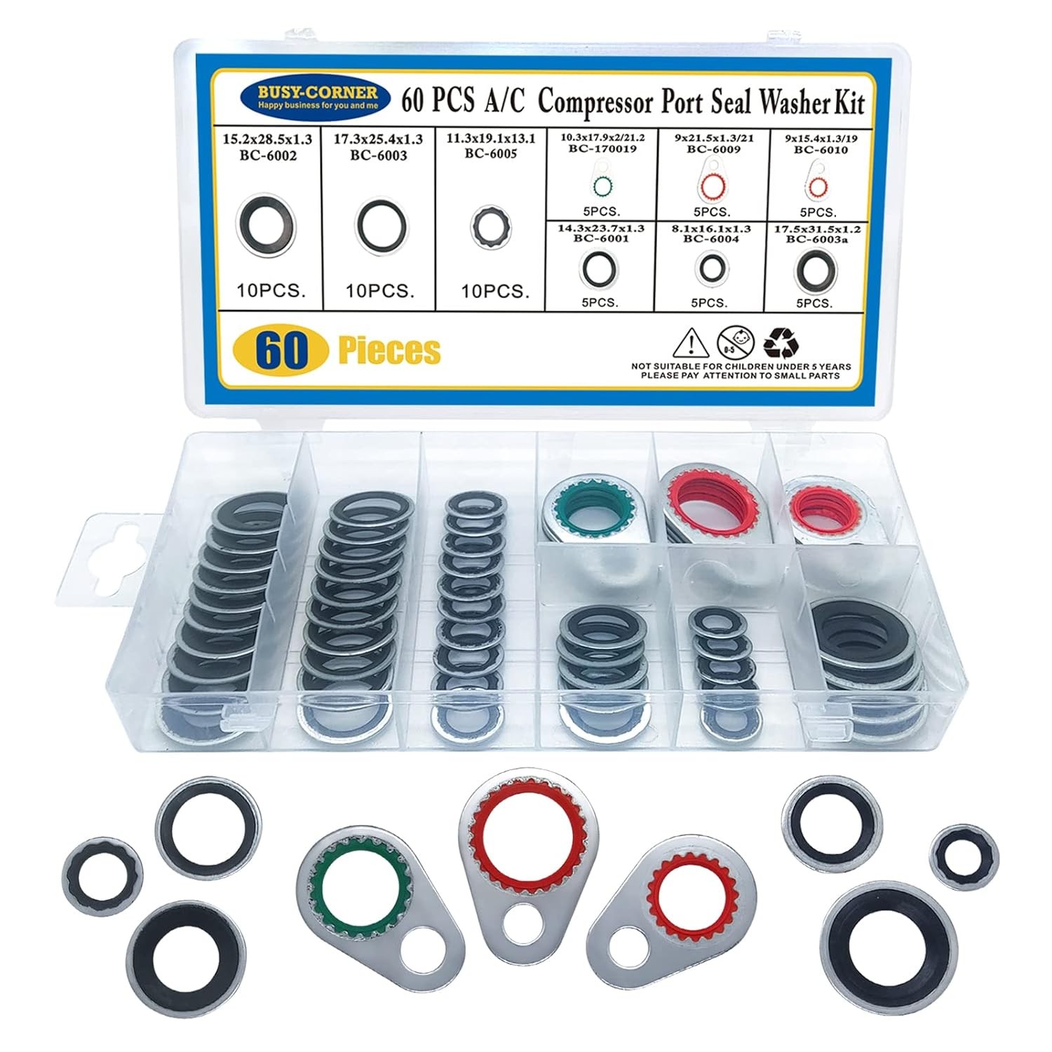 A/C System Compressor Gasket Seals Air Conditioning Port Seal...