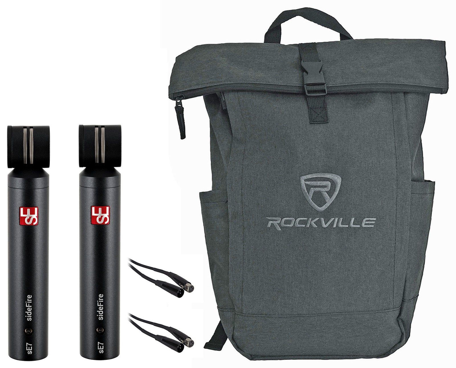 Pair Se Electronics sE7sF SideFire Live/Recording Microphones+Cables+Backpack