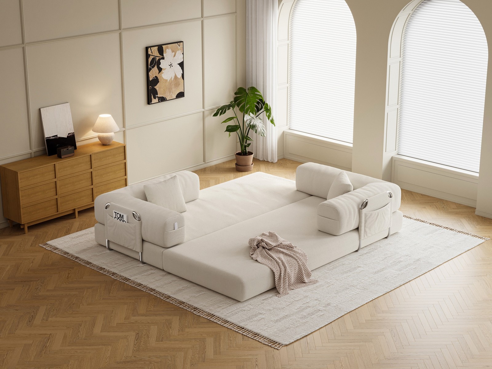 78.8inch Belfin Modular Sectional Sofa, Convertible Pudding Block Sofa, Floor St