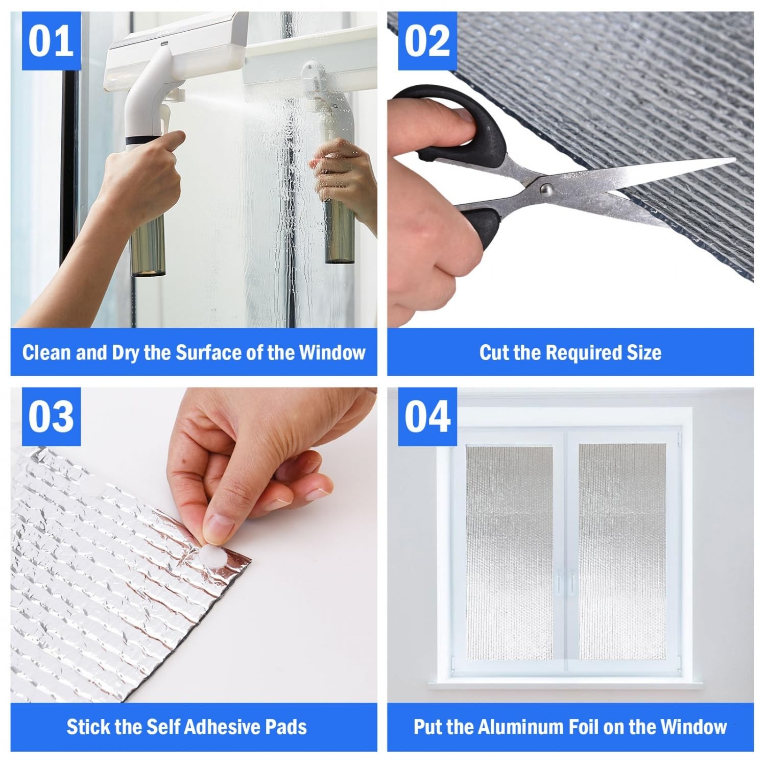 Double Reflective Insulation 48 in X 10 FT RV Window Insulation for Summer He...