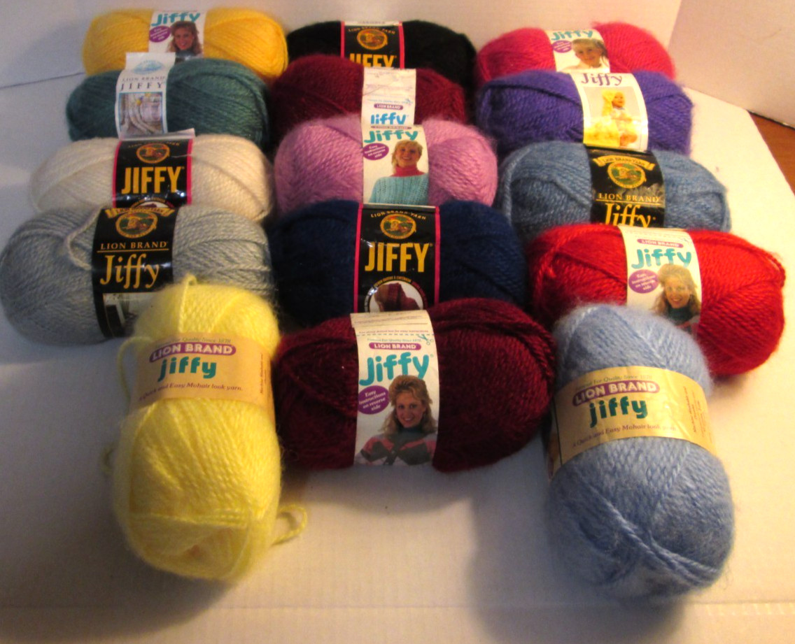 1 Skein Lion Brand Jiffy Yarn #4 3oz Mohair Look & Feel - Choose Your Color