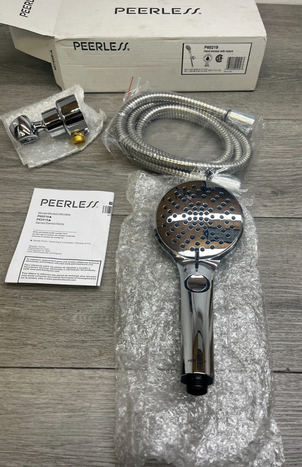 Peerless P60219 Xander 1.5 GPM Multi Function Hand Shower Package