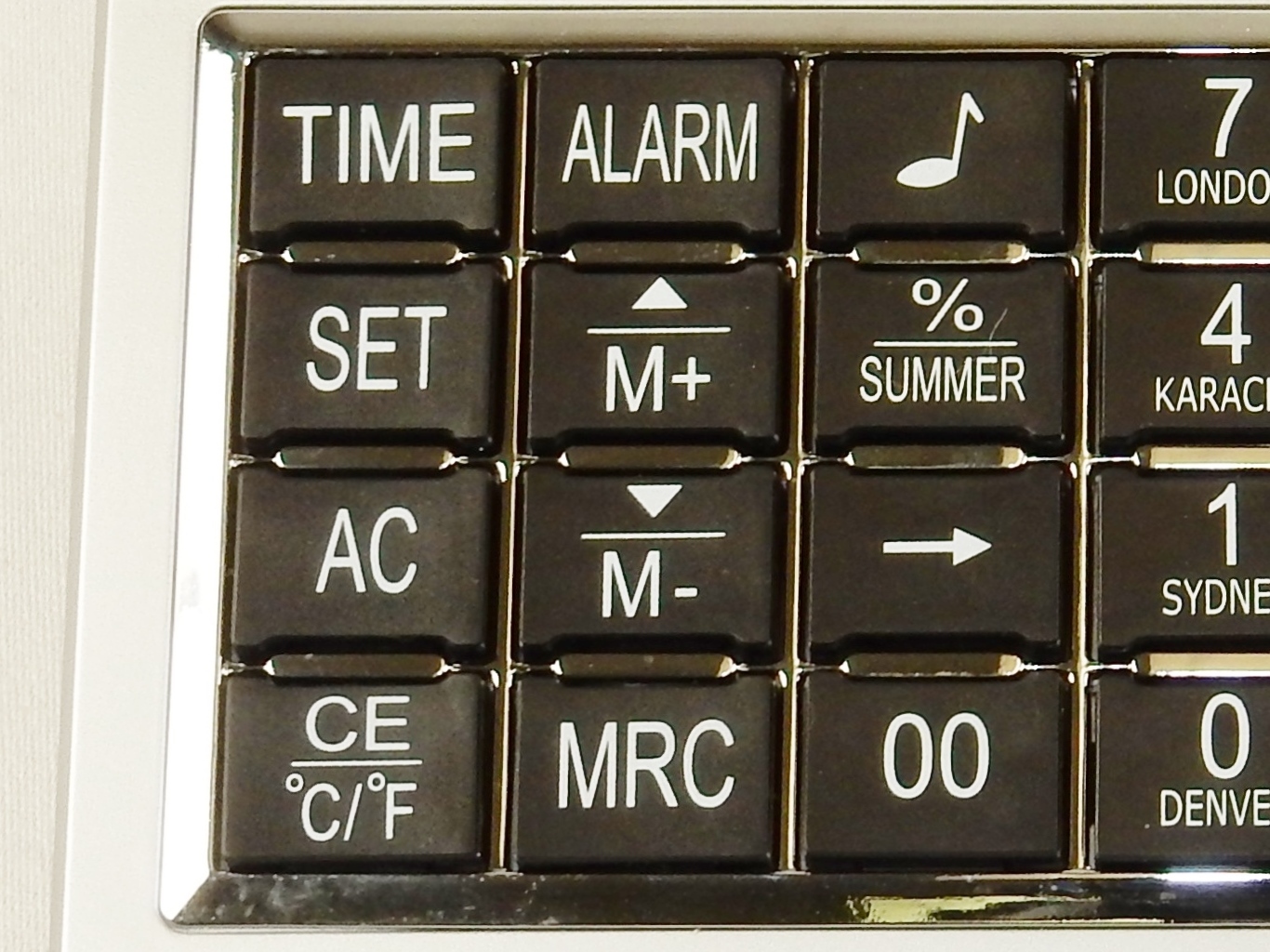 Desk Clock/Multi-Function Calculator w/World Time, Temp, Calendar, Alarm CW-801