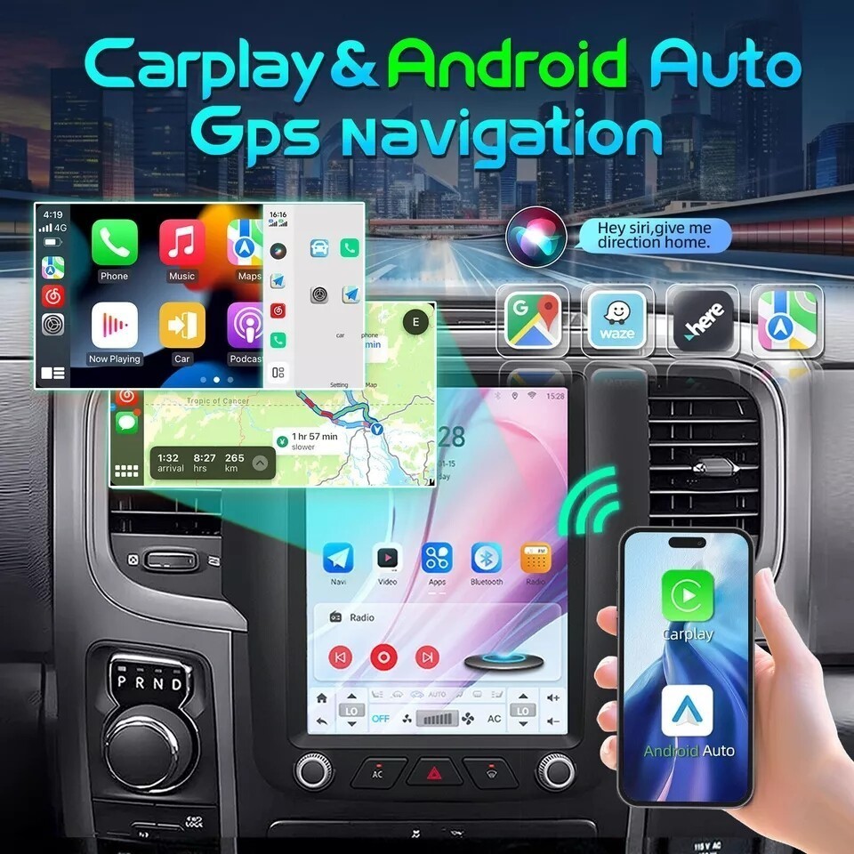 9.7" 64GB Android 13 Car Radio Stereo Carplay GPS Navi For Dodge RAM 2013-2018