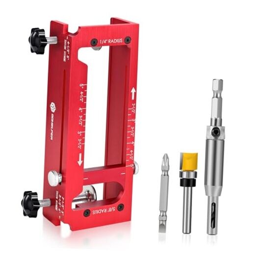 Door Hinge Jig, Aluminum Alloy Door Hinge Template Kit for Red Hinge Jig