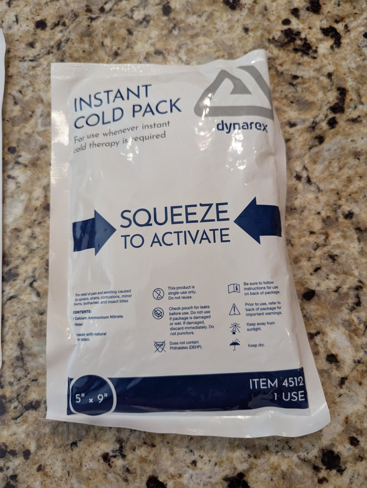 Dynarex 3 Pack Cold Pack 5" x 9" Single Use Item 4512