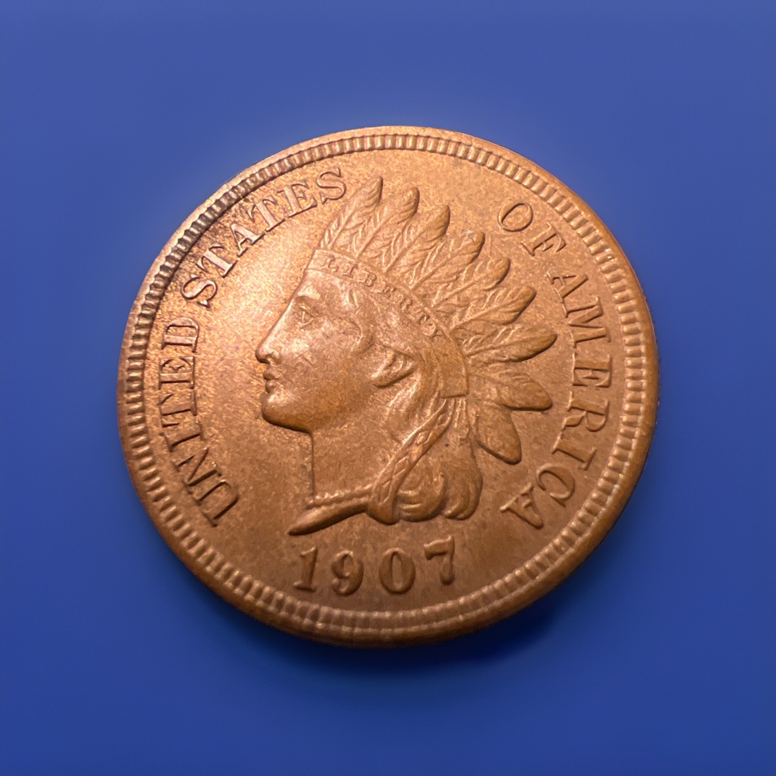 1907 INDIAN HEAD CENT -AU-💥Full LIBERTY  & DIAMONDS 💥