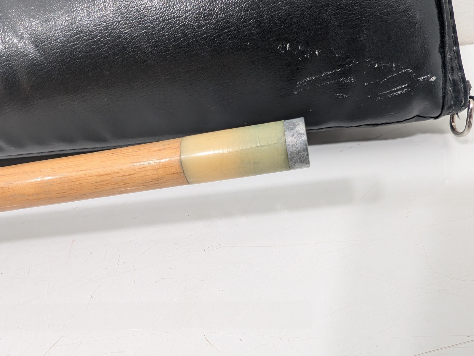 Vintage Pool Cue With Case - Tiki Bar Style Carved Wood Unique - Made In Hawaii