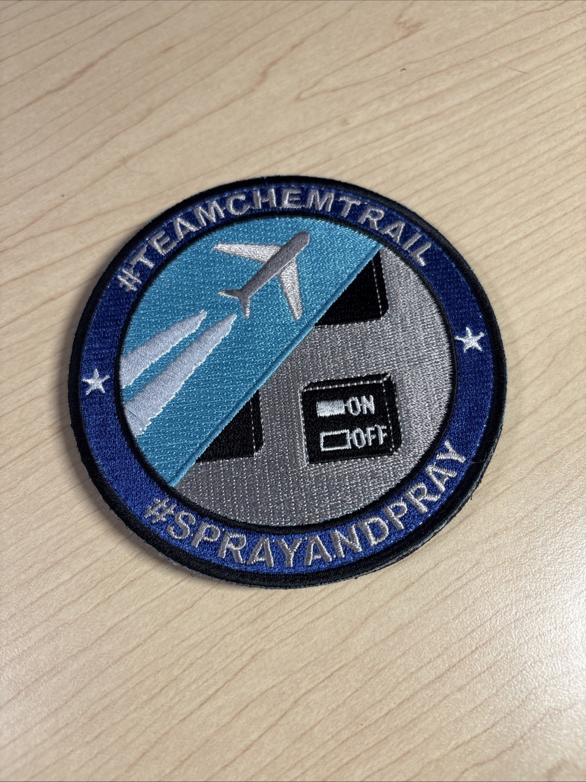 #TEAMCHEMTRAIL #SPRAYANDPRAY MORAL PATCH loop and hook backing