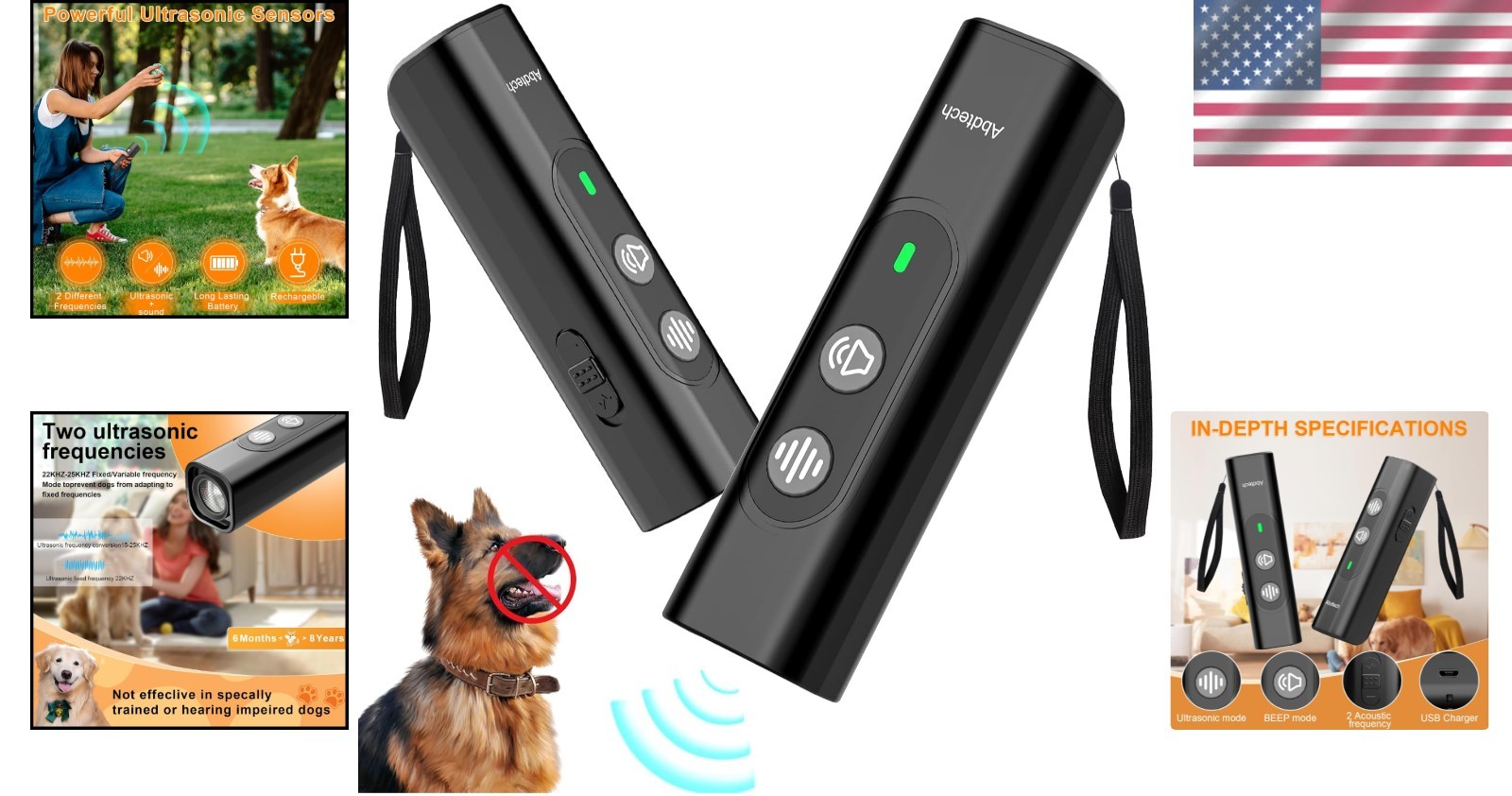 Effective Ultrasonic Dog Bark Deterrent – Rechargeable, Portable & User-Friendly