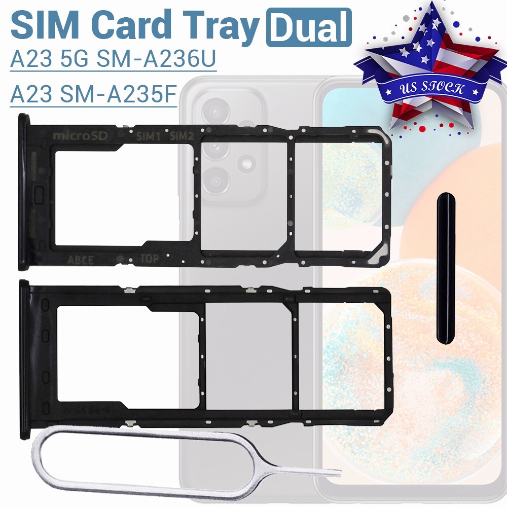 For Samsung Galaxy A23/ A23 5G Black SIM Card Tray Holder Slot Original Parts