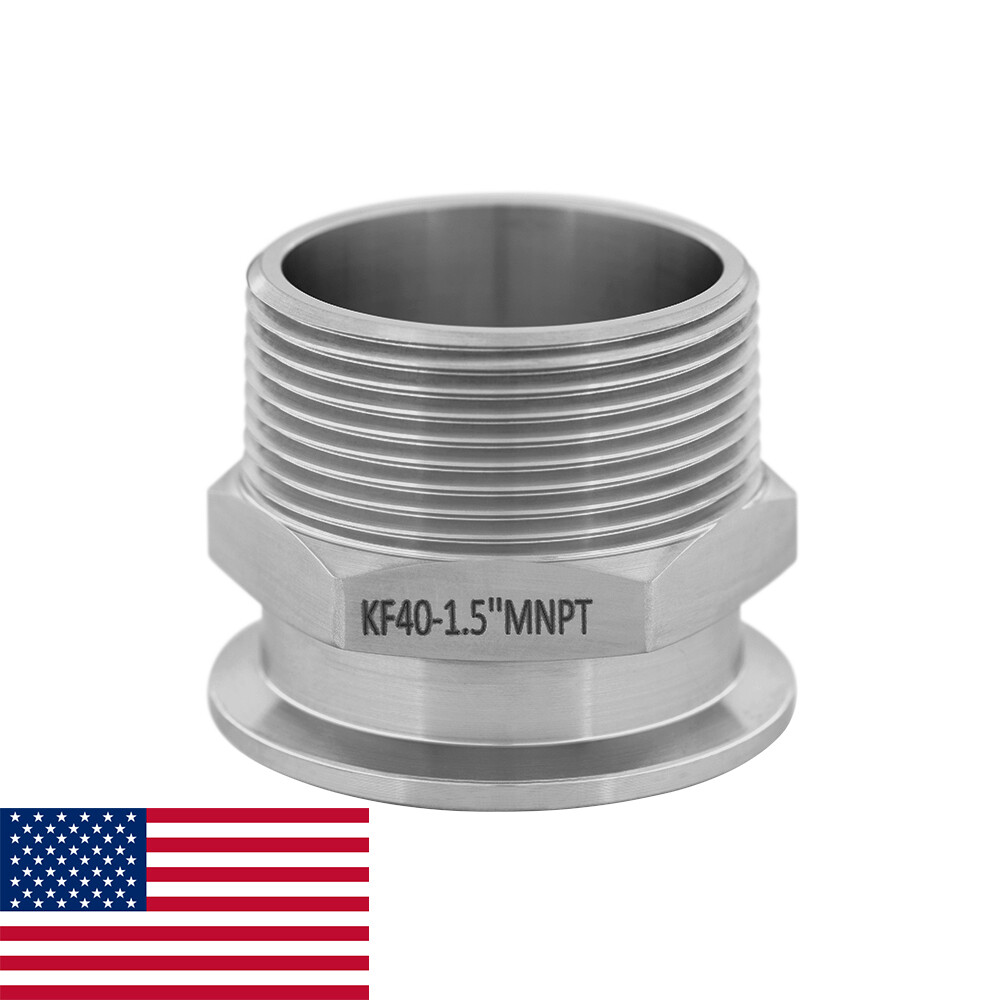 KF-40 NW-40 1.5" NPT (MALE) Adapter Vacuum Fitting LoCo SCIENCE!!