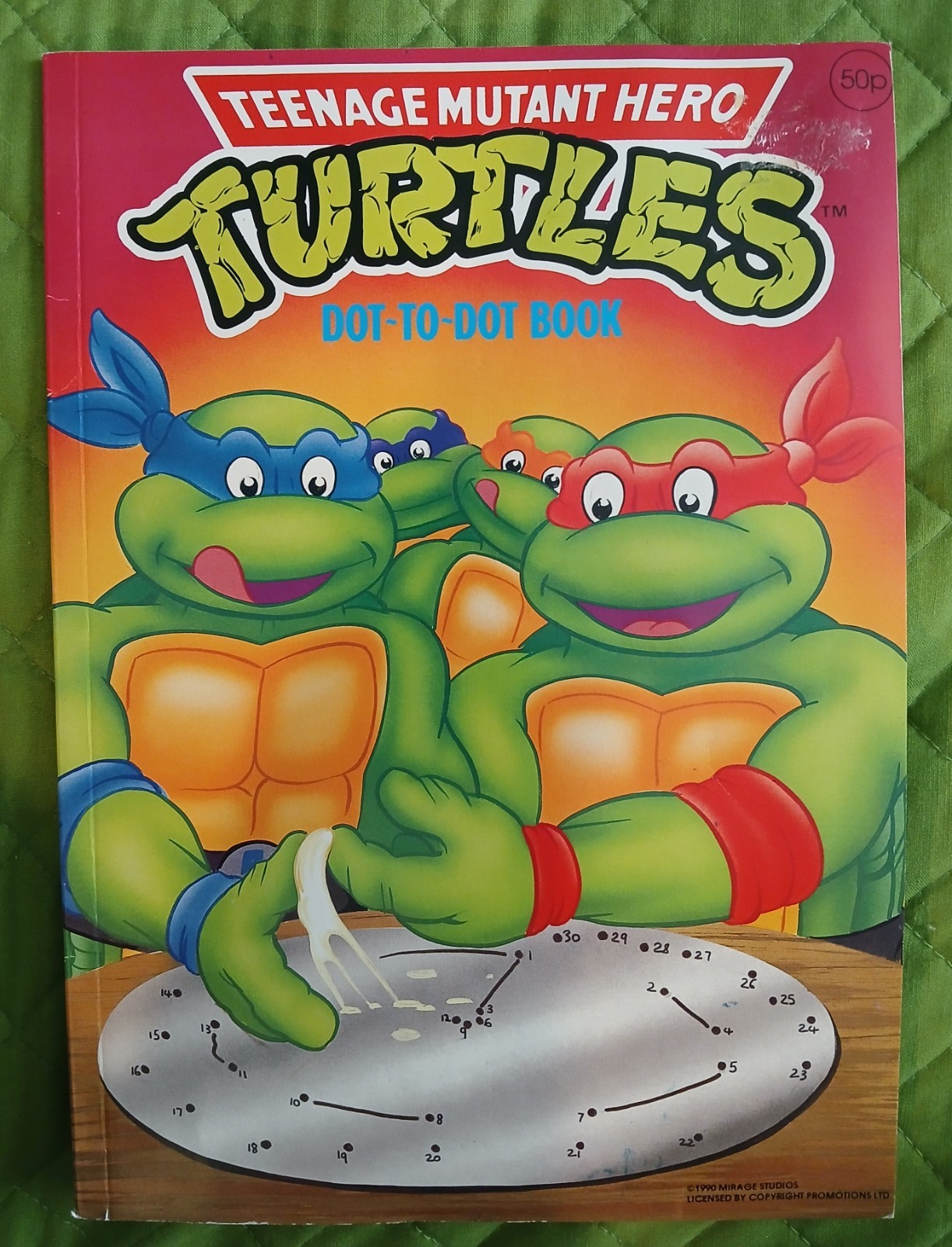 Vtg 1990 Teenage Mutant Ninja Turtles Dot-to-Dot Book Printed in Finland TMNT