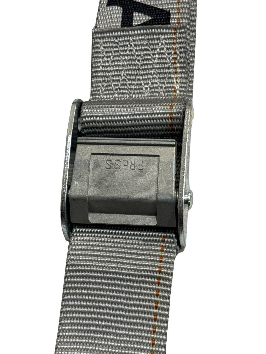 2"x16' Gray E-Track Cam Buckle Strap w/ Spring Fitting (2 Pack)