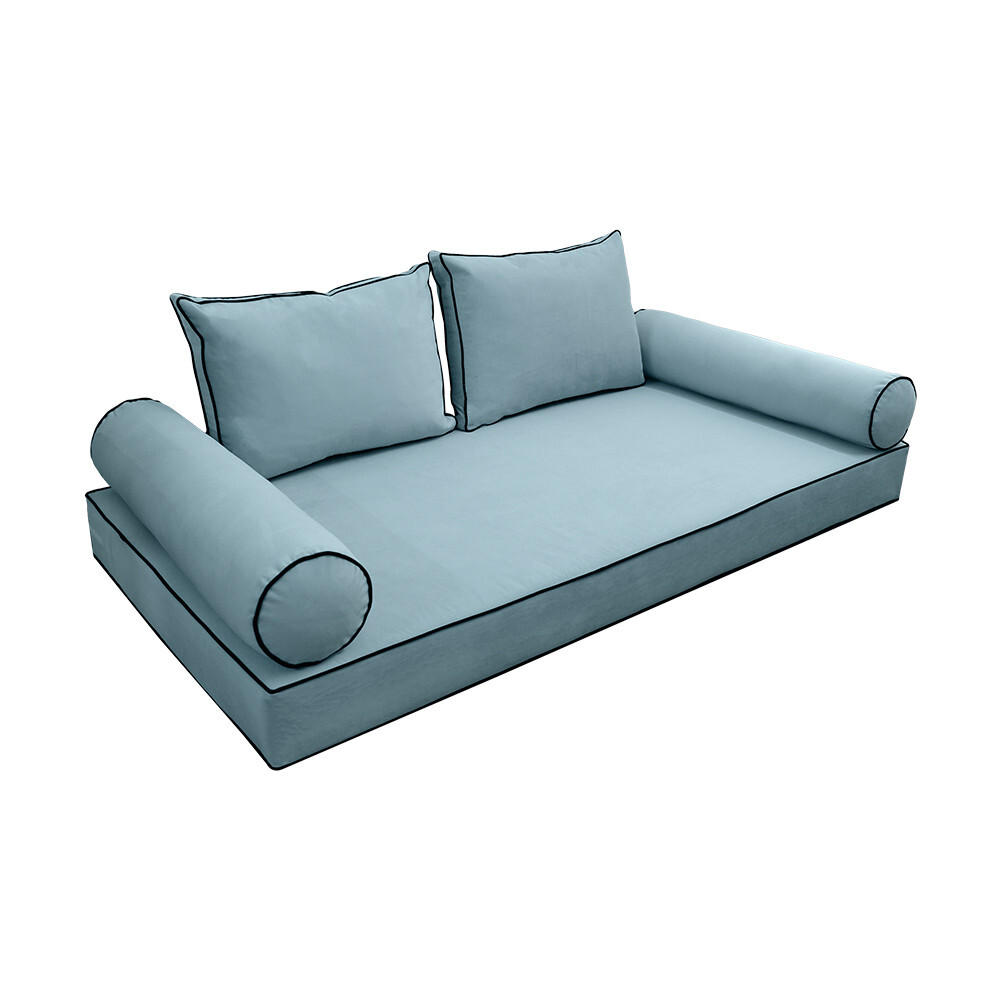 Model V1 Full Velvet Contrast Indoor Daybed Mattress Pillow Complete Set AD355