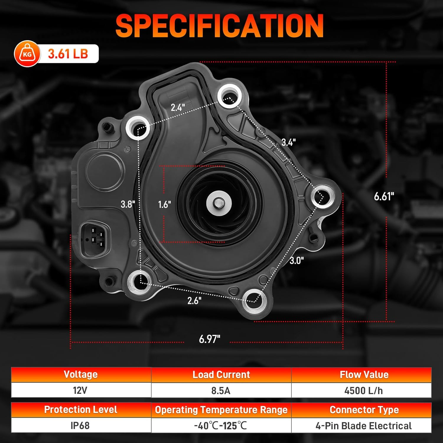 161A0-29015 Electric Engine Water Pump w/ Gasket for Toyota Prius Lexus CT200h