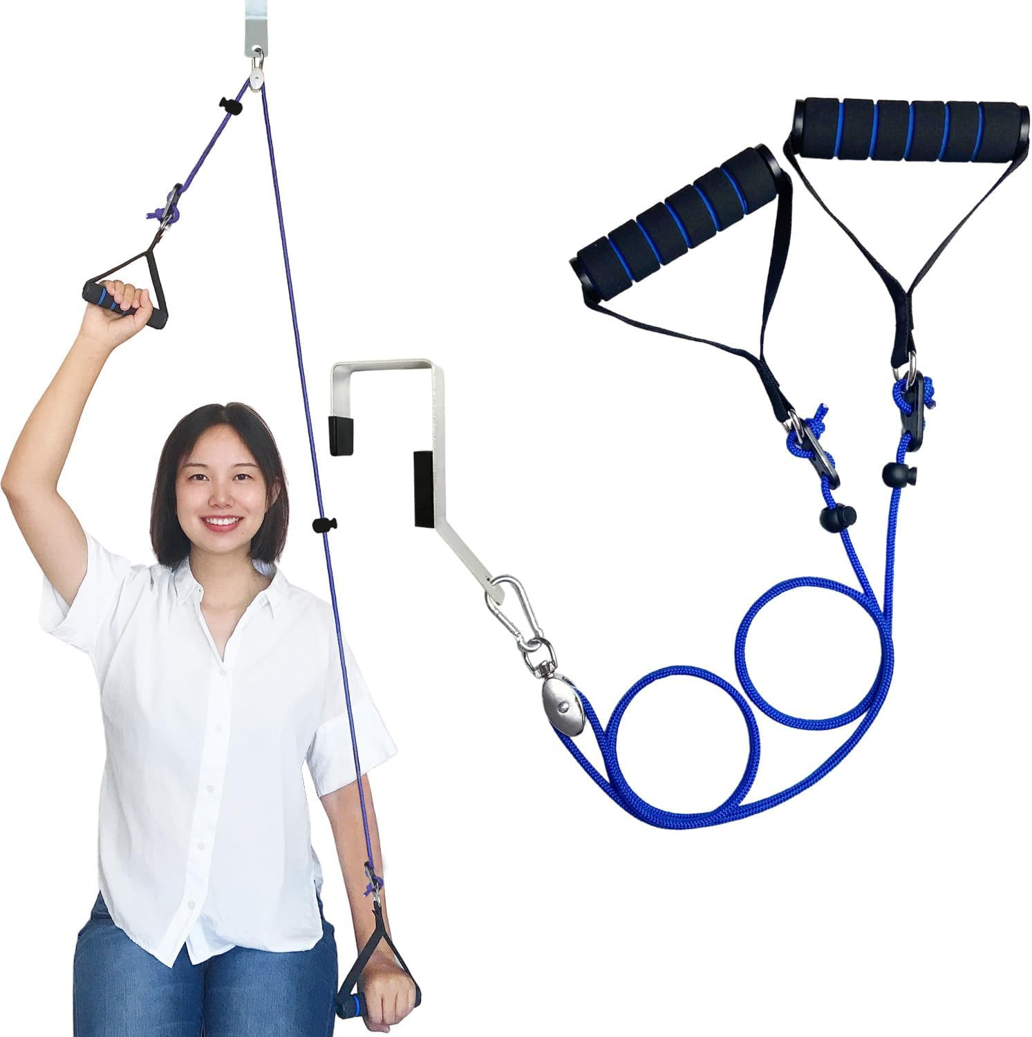 Shoulder Pulley for Physical Therapy Over Door Rehab Arm Exercise Pulley System