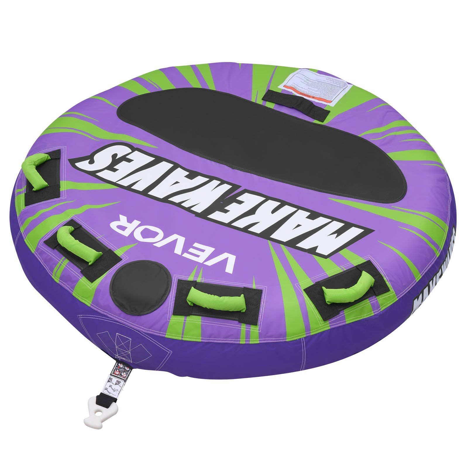 340lb 2Rider Inflatable Towable Tubes with Padded Handles and Anti-Slip Pad