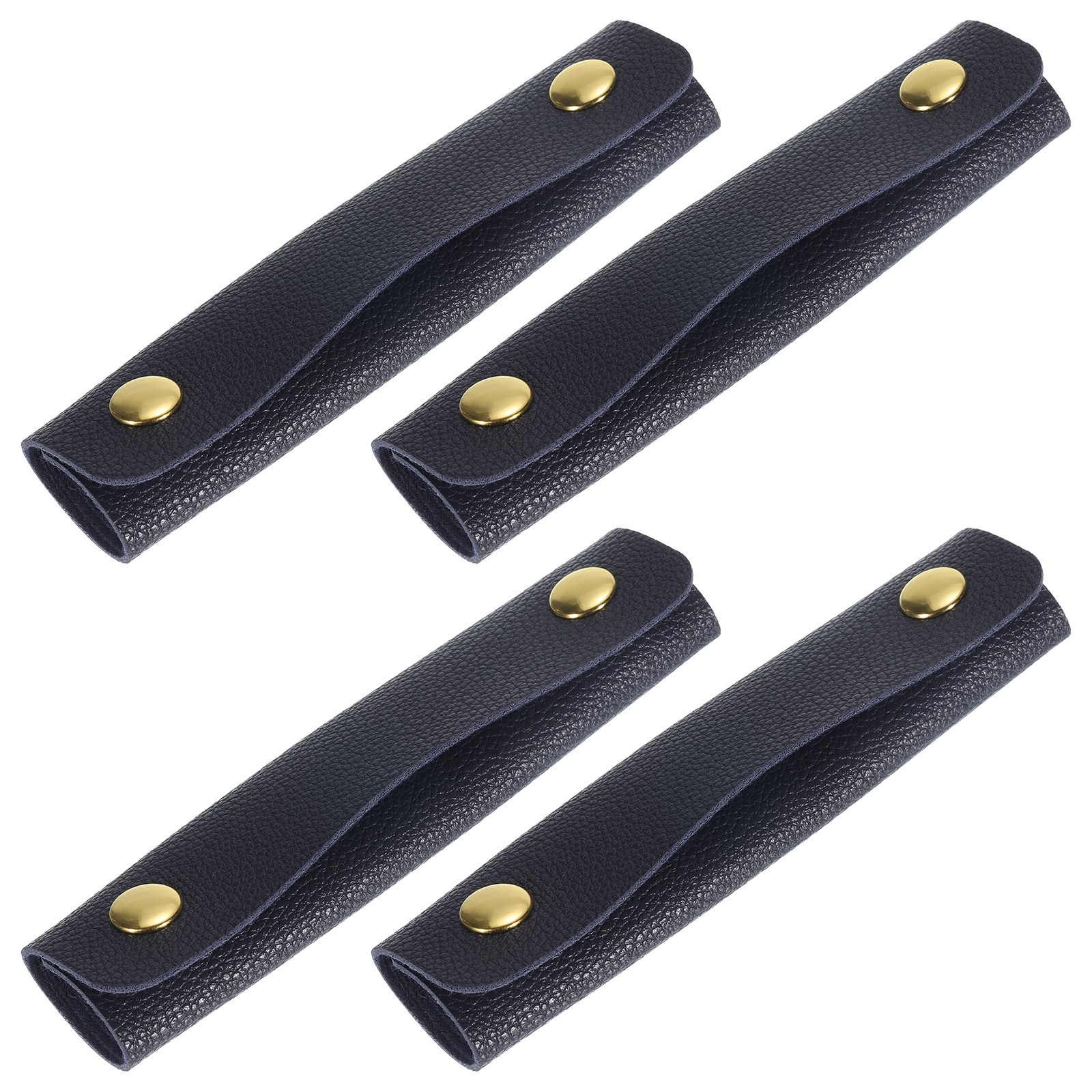4Pcs PU Leather Luggage Handbag Handle Wrap Covers (Navy Blue)