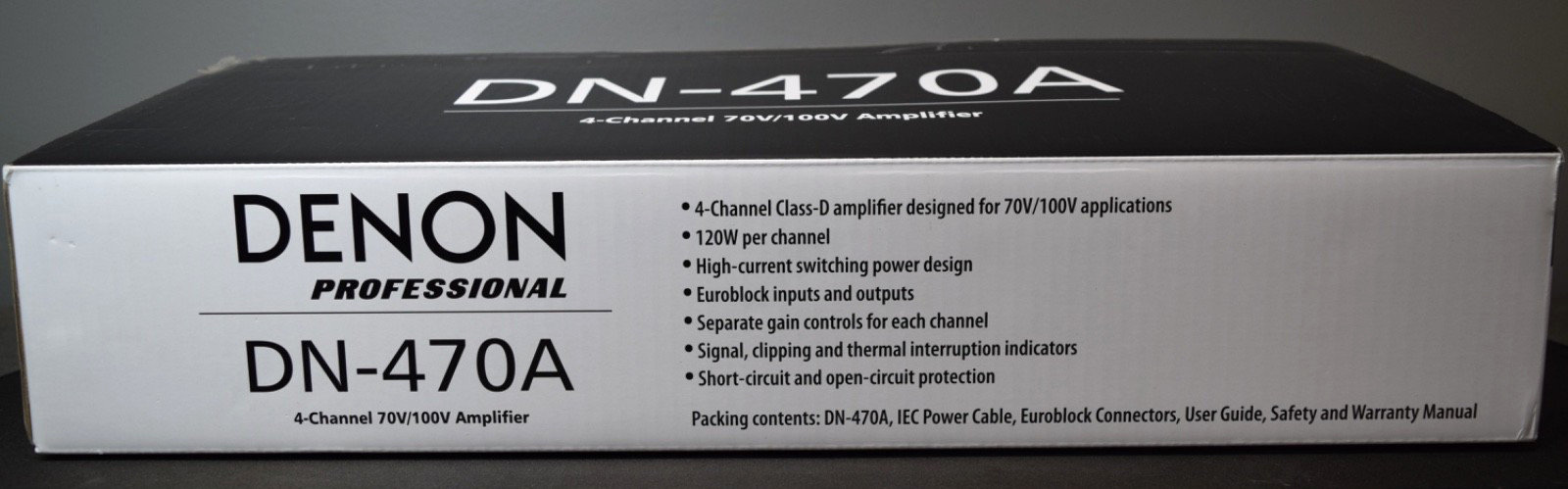 Denon DN-470A 4-channel Class-D amplifier designed for 70V/100V applications