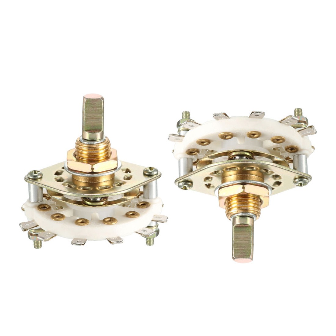 2P5T 2 Pole 5 Position Band Rotary Switch 12Pin Single Deck for Radio,4Pcs
