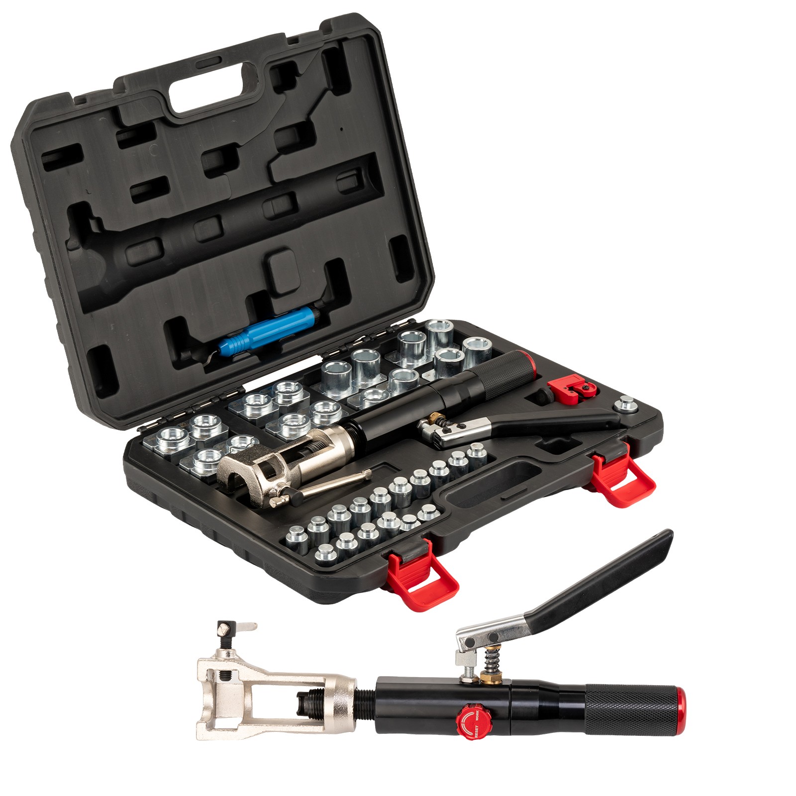 Hydraulic Flaring Tool Kits 45° Double Flaring Tools Brake Repair for 3/16"-1/2"