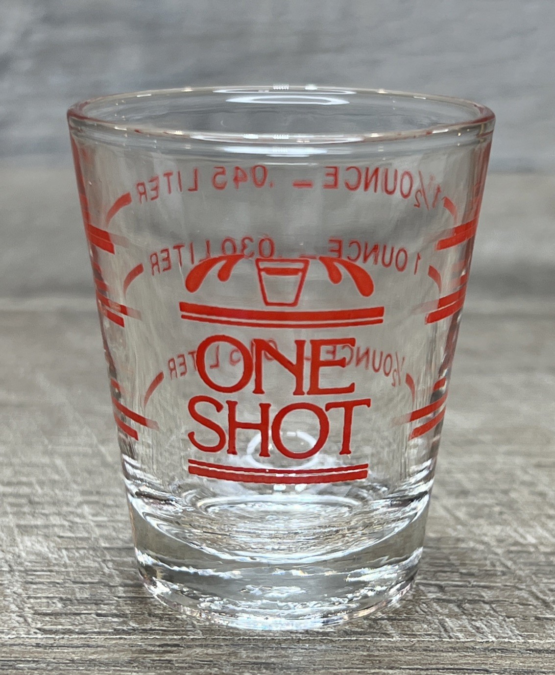 Vintage One Shot Measuring Shot Glass Ounce Liter up to 1 1/2 oz