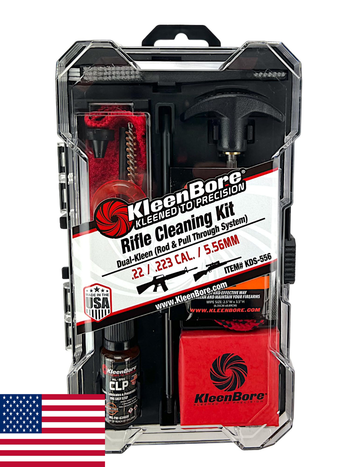 Kleenbore Gun Care Rod & Kwick Kleen Rope Cleaner Dual System .22/.223/5.56mm