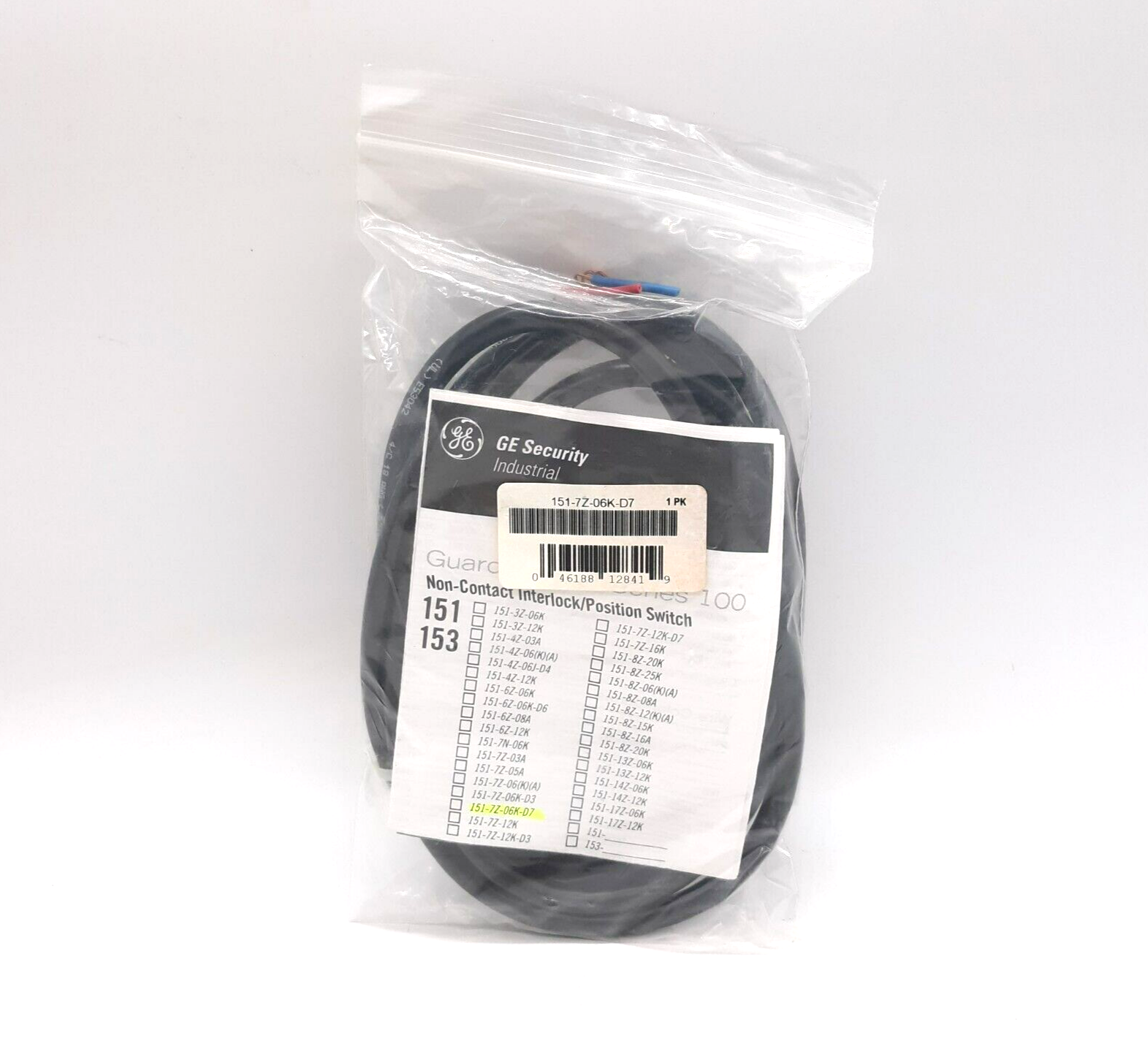 GE Security 151-7Z-06K-D7 Non-Contact Interlock/Position Switch