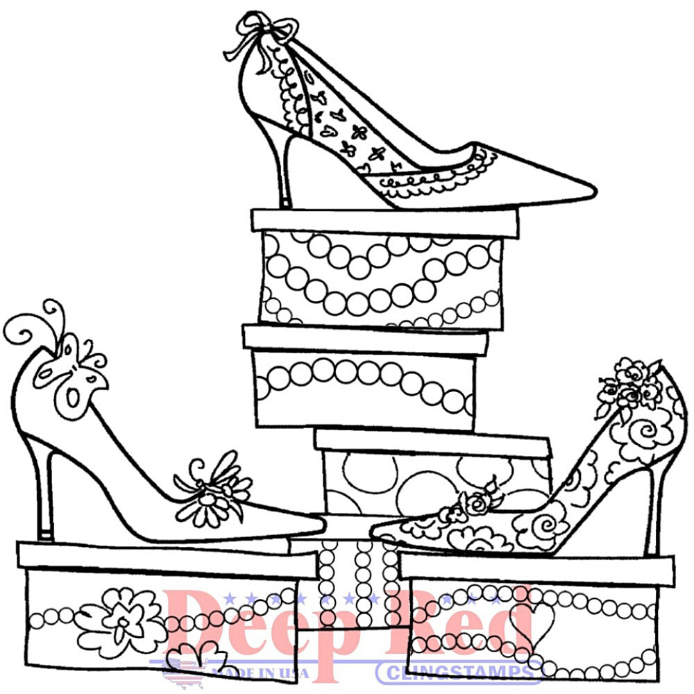 Deep Red Stamps Shoe Sale Rubber Cling Stamp