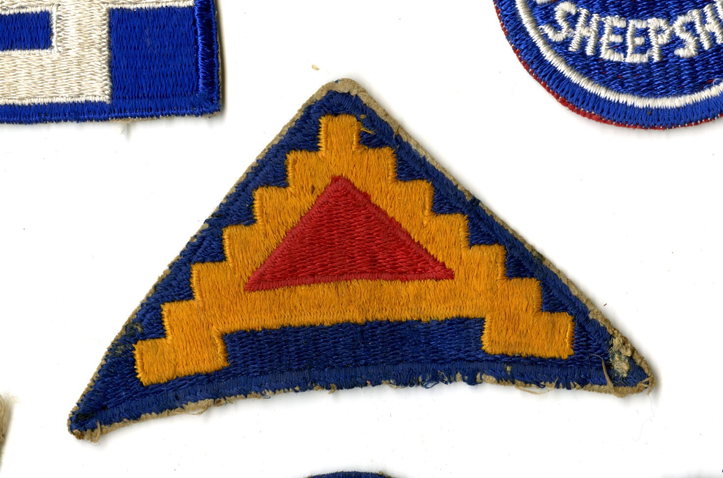 Seventh Army White Back Patch WWII Vintage Patton Sicily Italy Europe