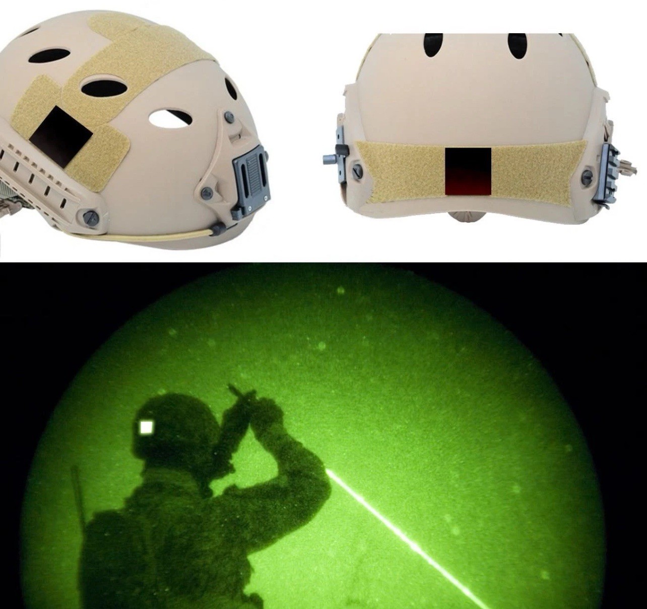 1" IR Squares X3 Patch Infrared IFF Marker USGI (Hook Only) - New