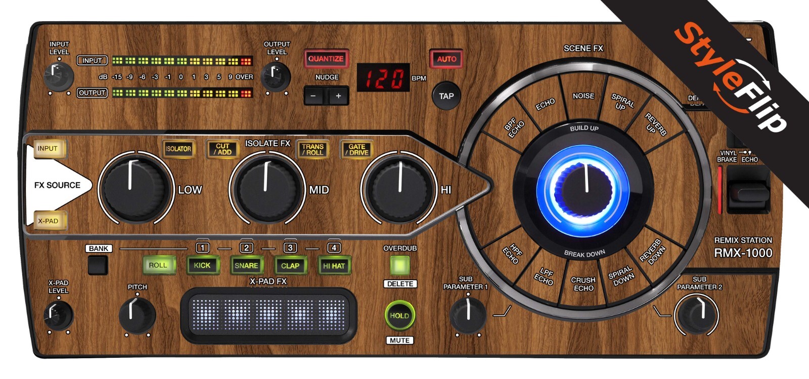 Pioneer Remix Station RMX-1000 Skin | Wood #2 | Protective Decal | StyleFlip