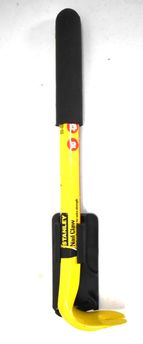 Stanley 55-033 Yellow Black High Carbon Steel Single-End Nail Claw Puller 10"