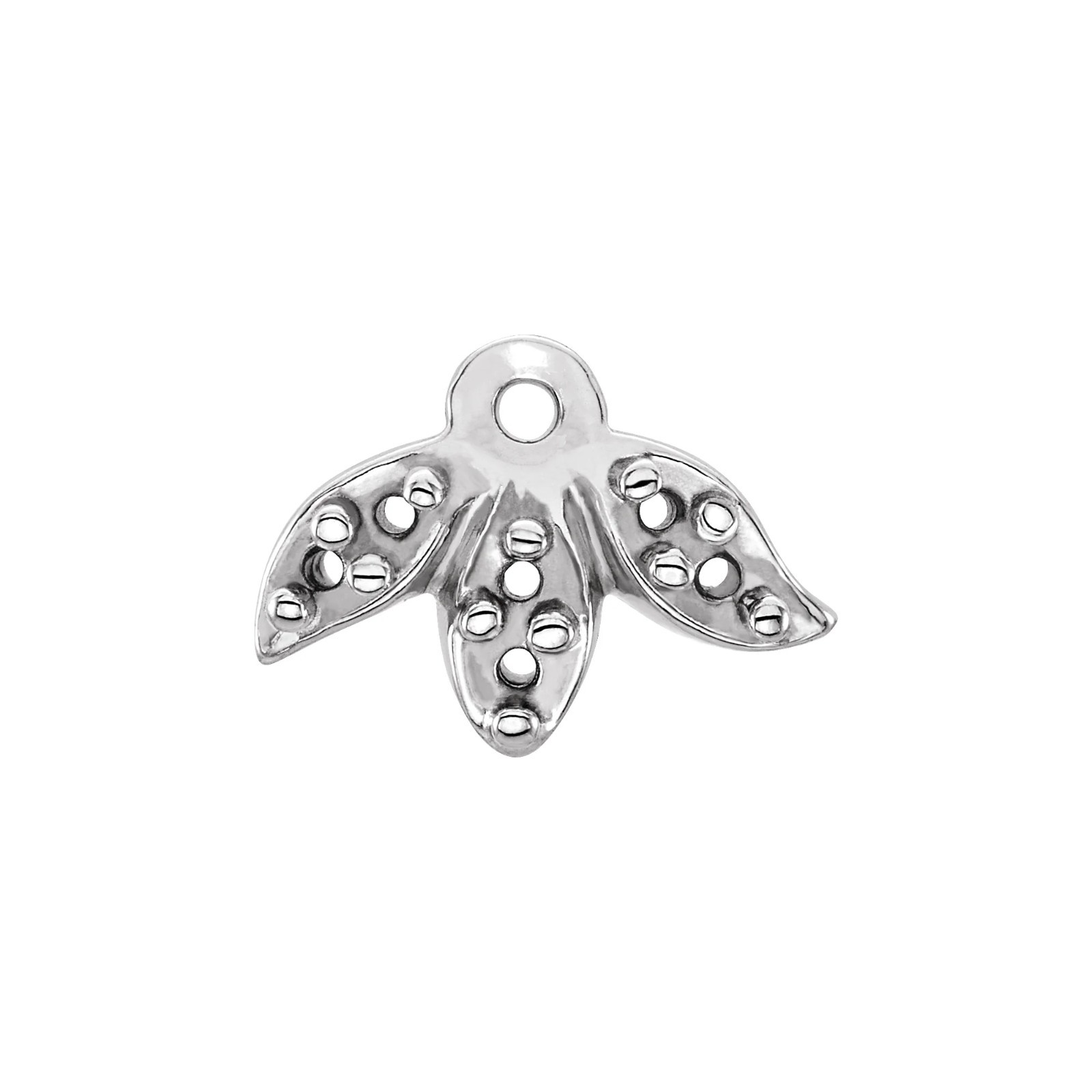 14K 18K Gold Dangle 1.3 mm Round Floral