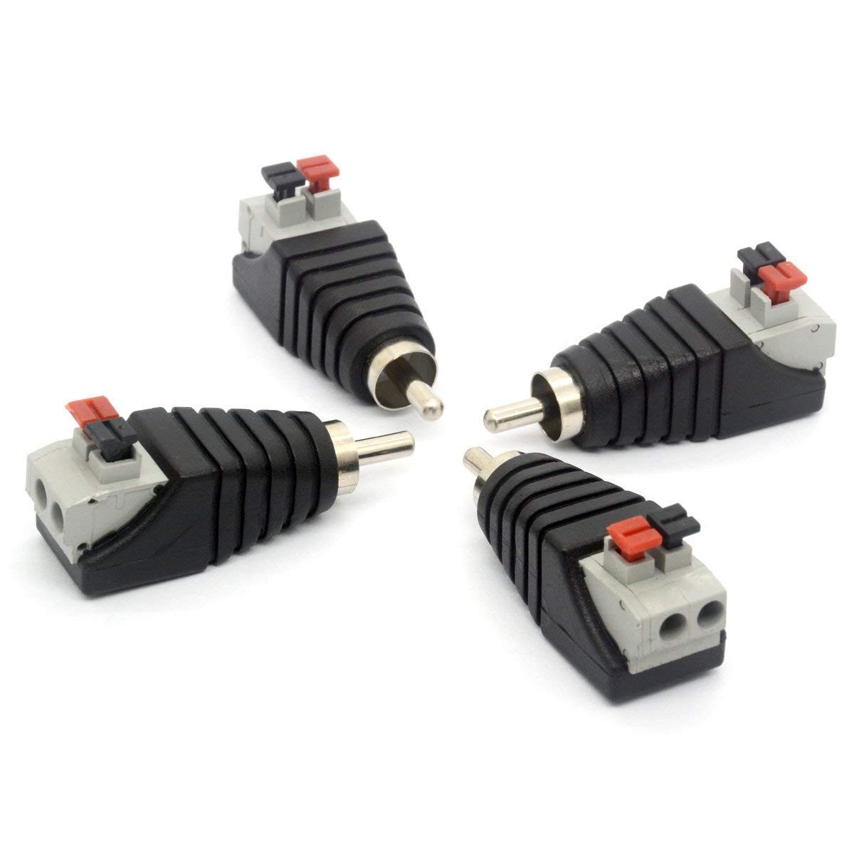 GLHONG Speaker Phono RCA Male Plug to AV 2 Screw Terminal Female