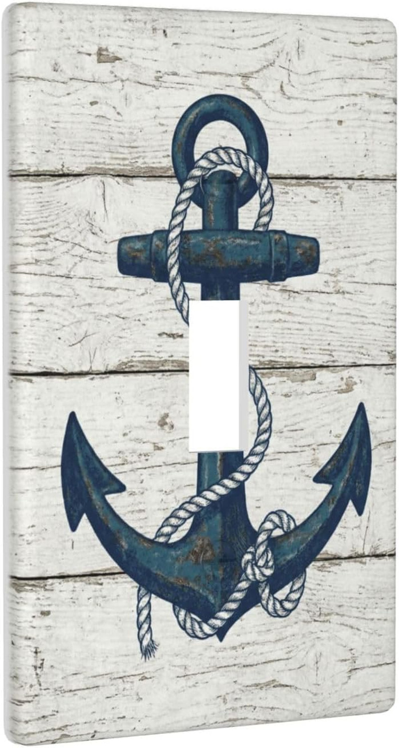 Nautical Anchor Rustic Single Toggle Wall Plate Decorative Light Switch Cover Pl