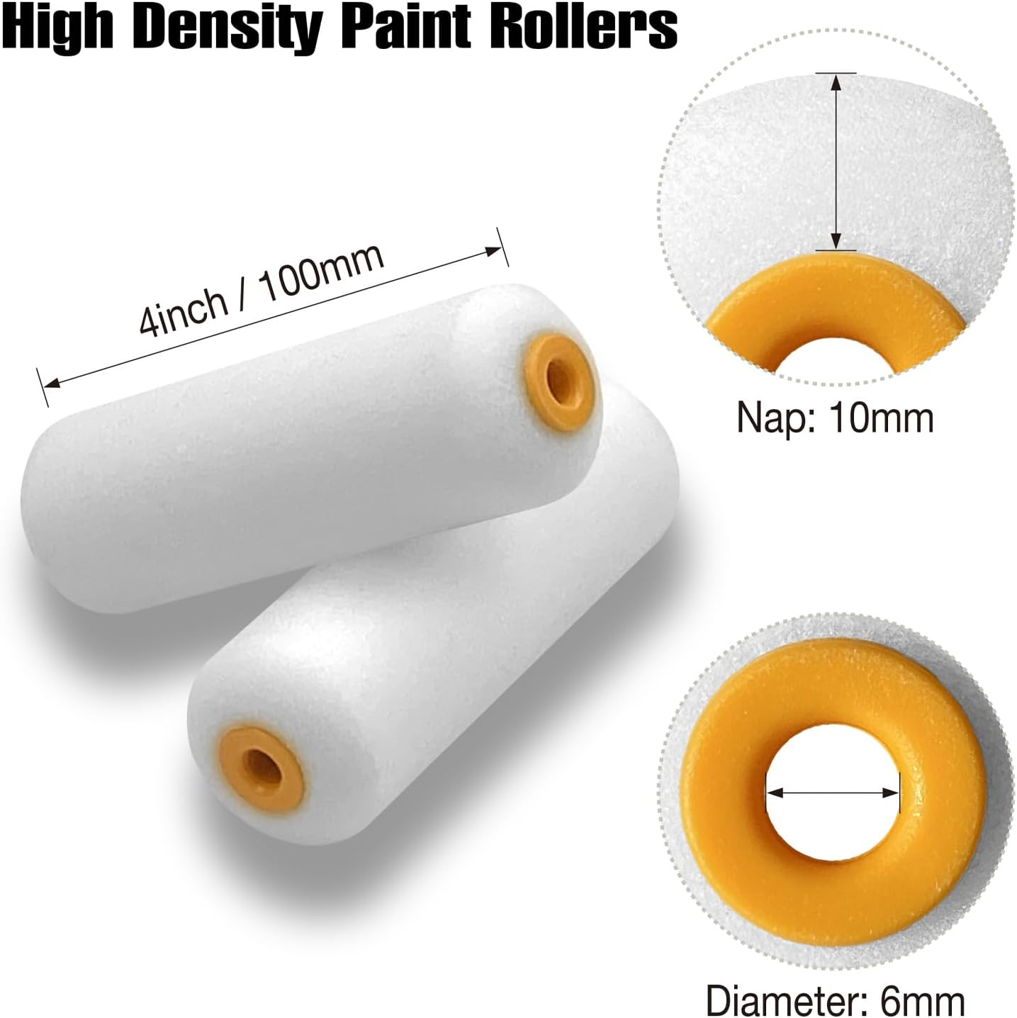 - Foam Paint Roller, 10 Pack, 4 Inch High Density Foam Roller, Mini Paint Roller
