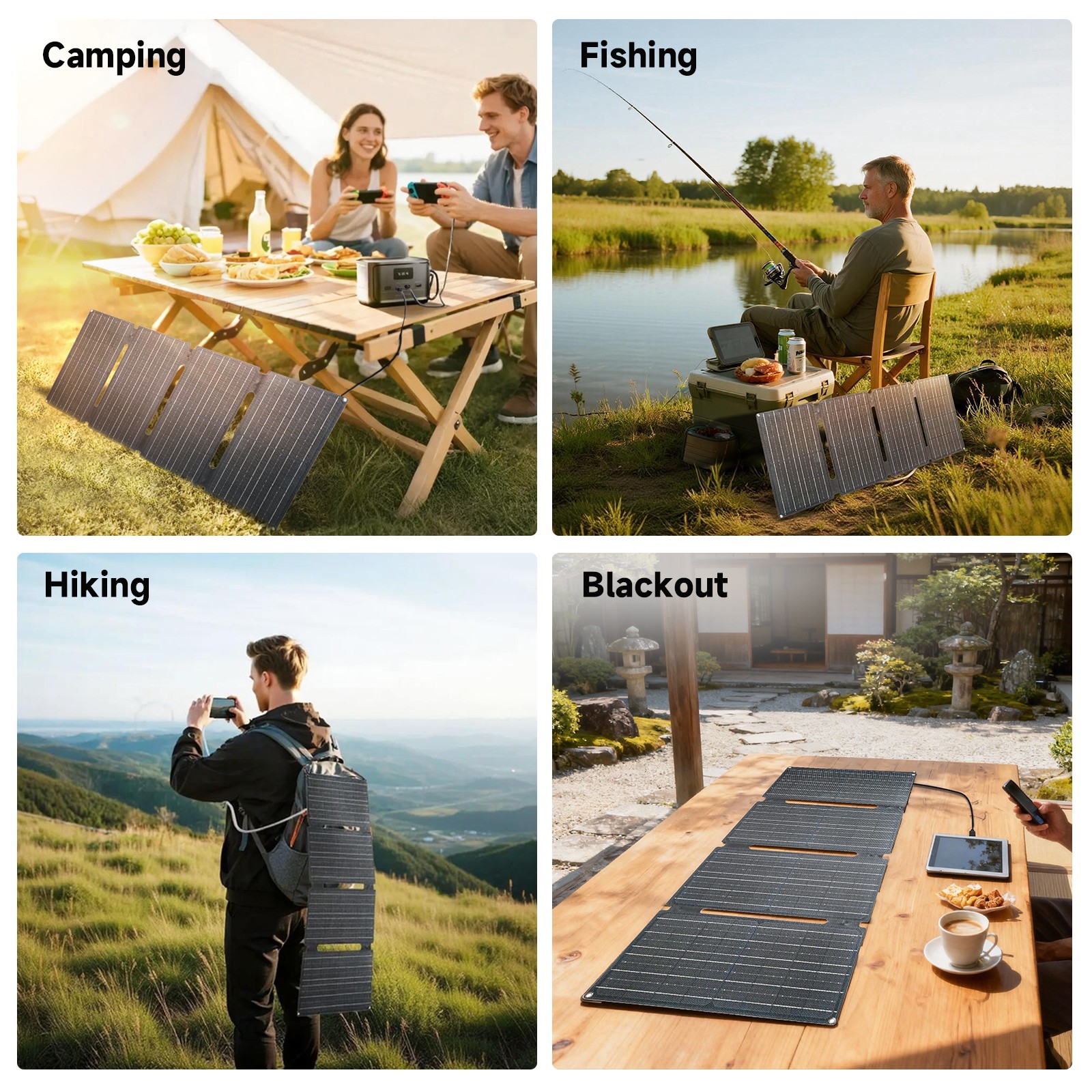 ALLPOWERS Foldable Solar Panel 60W Portable Solar Panel Charger USB for Camping